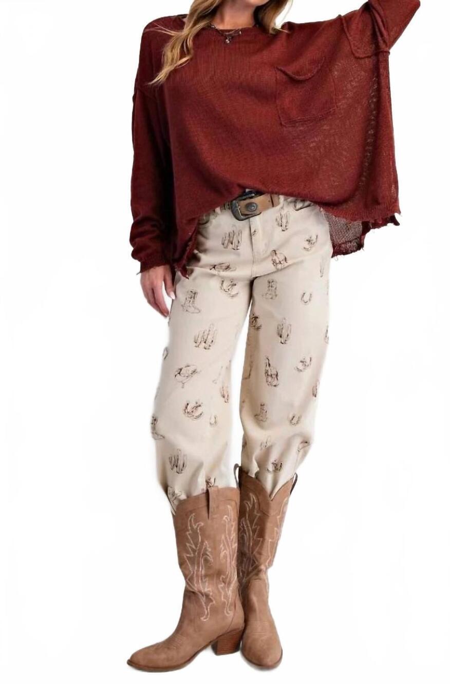 NEW EASEL knitted sweater in mahogany